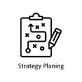 Strategy Planing vector outline Icon Design illustration. Artificial Intelligence Symbol on White background EPS 10 File