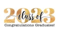 Class of 2023 Congratulations Graduates - Typography. black text isolated white background.