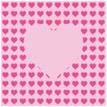 Valentine\'s day card with pink hearts. Vector illustration. Suitable for greeting cards on Royalty Free Stock Photo