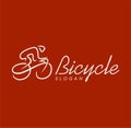 Abstract Simple bicycle road bike logo or cycling race vector Art & Illustration Royalty Free Stock Photo