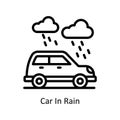 Raining vector Outline Icon Design illustration. Car Accident Symbol on White background EPS 10 File