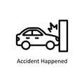 Accident happened vector Outline Icon Design illustration. Car Accident Symbol on White background EPS 10 File