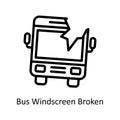 windscreen broken vector Outline Icon Design illustration. Car Accident Symbol on White background EPS 10 File