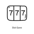 Slot Gane vector outline Icon Design illustration. Gaming Symbol on White background EPS 10 File Royalty Free Stock Photo