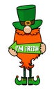 One Lucky Gnome - funny St Patrick`s Day design for poster, t-shirt, card, invitation, sticker, banner, gift. Royalty Free Stock Photo