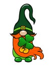 One Lucky Gnome - funny St Patrick`s Day design for poster, t-shirt, card, invitation, sticker, banner, gift. Royalty Free Stock Photo