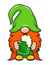 One Lucky Gnome - funny St Patrick`s Day design for poster, t-shirt, card, invitation, sticker, banner, gift. Royalty Free Stock Photo