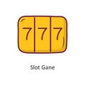Slot Gane vector Fill outline Icon Design illustration. Gaming Symbol on White background EPS 10 File Royalty Free Stock Photo
