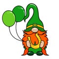 One Lucky Gnome - funny St Patrick`s Day design for poster, t-shirt, card, invitation, sticker, banner, gift. Royalty Free Stock Photo