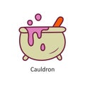 Cauldron vector Fill outline Icon Design illustration. Halloween Symbol on White background EPS 10 File Royalty Free Stock Photo