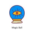 Magic Ball vector Fill outline Icon Design illustration. Halloween Symbol on White background EPS 10 File Royalty Free Stock Photo