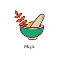 Magic vector Fill outline Icon Design illustration. Halloween Symbol on White background EPS 10 File Royalty Free Stock Photo