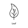 Leaf vector Outline Icon Design illustration. Nature Symbol on White background EPS 10 File Royalty Free Stock Photo