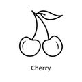 Cherry vector Outline Icon Design illustration. Nature Symbol on White background EPS 10 File Royalty Free Stock Photo