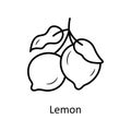 Lemon vector Outline Icon Design illustration. Nature Symbol on White background EPS 10 File Royalty Free Stock Photo