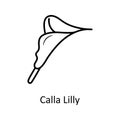 Calla Lilly vector Outline Icon Design illustration. Nature Symbol on White background EPS 10 File Royalty Free Stock Photo