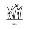 Grass vector Outline Icon Design illustration. Nature Symbol on White background EPS 10 File Royalty Free Stock Photo