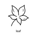 leaf vector Outline Icon Design illustration. Nature Symbol on White background EPS 10 File Royalty Free Stock Photo