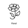 Floral vector Outline Icon Design illustration. Nature Symbol on White background EPS 10 File Royalty Free Stock Photo