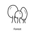 Forest vector Outline Icon Design illustration. Nature Symbol on White background EPS 10 File Royalty Free Stock Photo