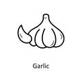 Garlic vector Outline Icon Design illustration. Nature Symbol on White background EPS 10 File Royalty Free Stock Photo