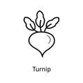 Turnip vector Outline Icon Design illustration. Nature Symbol on White background EPS 10 File