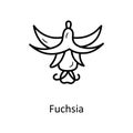 Fuchsia vector Outline Icon Design illustration. Nature Symbol on White background EPS 10 File