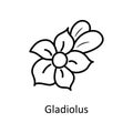 Gladiolus vector Outline Icon Design illustration. Nature Symbol on White background EPS 10 File