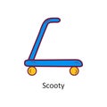 Scooty Vector Fill outline Icon Design illustration. Travel Symbol on White background EPS 10 File