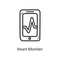 Heart moniter Vector outline Icon Design illustration. Workout Symbol on White background EPS 10 File Royalty Free Stock Photo