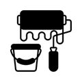 Paint Roller vector Solid icon style illustration. EPS 10 file Royalty Free Stock Photo