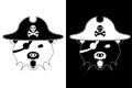 bear pirate face icon Royalty Free Stock Photo