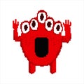 pixel character monster Royalty Free Stock Photo