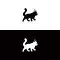 Cat animal vector logo design Royalty Free Stock Photo