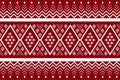 Aztec motif geometric tribal ethnic seamless repeat pattern with red background. Royalty Free Stock Photo