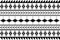 Aztec motif tribal Navajo ethnic seamless pattern with black and white.