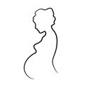 Pregnant mother line drawing.