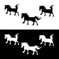 Horse set animal vector logo design