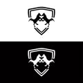 Shield horse animal vector logo design