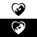 Love horse , cat and dog animal vector logo design