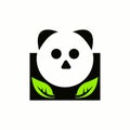 Nature panda leaf vector logo template design