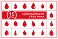 Red drop icons set isolated on white background for your web and mobile app design. Vector illustration of Blood drop icons. Royalty Free Stock Photo