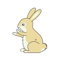 Brown bunny cartoon illustration in vector eps10 format. Cartoon rabbit suitable for use in story book illustrations,