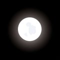 Illustration of a super full moon with a dark background. Illustration of the realistic moon, hunters moon