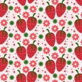 Strawberry abstract hand drawn seamless pattern