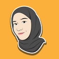 vector illustration of a Muslim woman's face Royalty Free Stock Photo