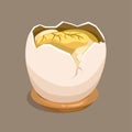 Balut is Philipines traditional streed food from boiled or steamed egg embryo eaten from the shell cartoon illustration vector Royalty Free Stock Photo