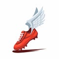 Winger Football Shoes Mascot Symbol Cartoon illustration vector Royalty Free Stock Photo