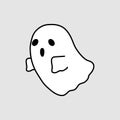 Ghost line icon, outline vector sign, linear style pictogram isolated on grey. Halloween symbol. Royalty Free Stock Photo