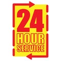 24 hour service text background Royalty Free Stock Photo